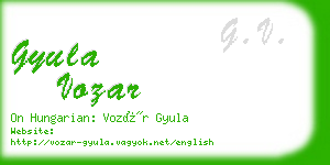 gyula vozar business card